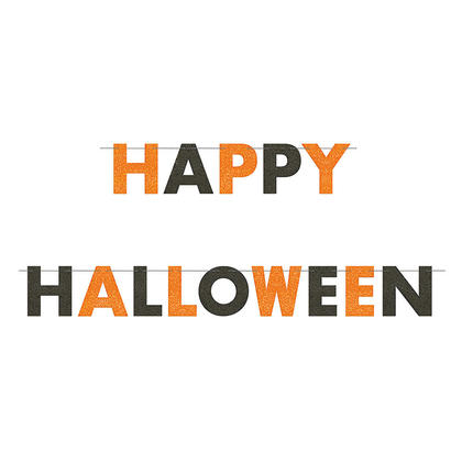 Happy Halloween Glitter Cardboard Letter Banner 274cm