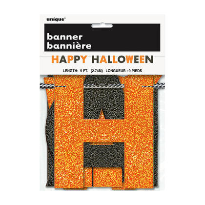 Happy Halloween Glitter Cardboard Letter Banner 274cm