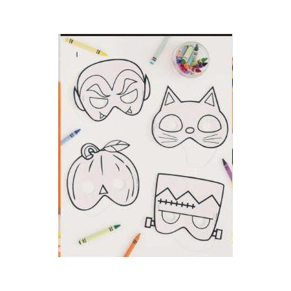 Colour Your Own Halloween Paper Masks, 8 per Pack