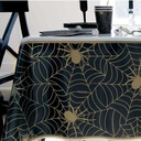 Tablecloth Spider 137 X 213 Cm PVC Black/gold