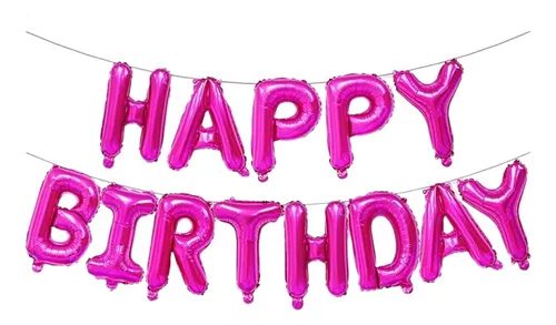  LETRERO HAPPY BIRTHDAY FUCSIA
