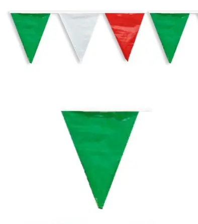 BANDERIN FORRADO PLASTICO TRICOLOR 8 METROS