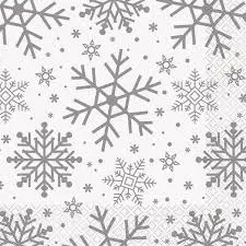 NAPKINS SILVER Y GOLD HOLIDAY SNOWFLAKES