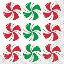 NAPKINS PEPPERMINT CHRISTMAS