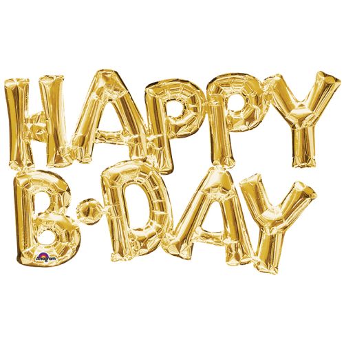 AIR-FILLED HAPPY B-DAY DORADO