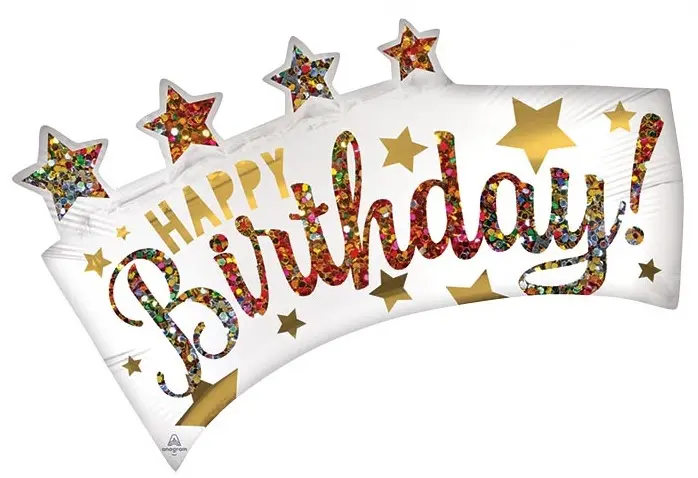 MINI SHAPE SATIN HAPPY BIRTHDAY 