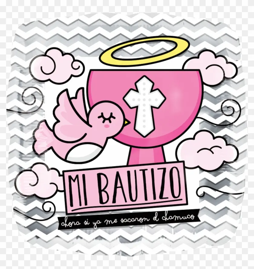 IMP9 CUADRADO MI BAUTIZO PAJARITO ROSA