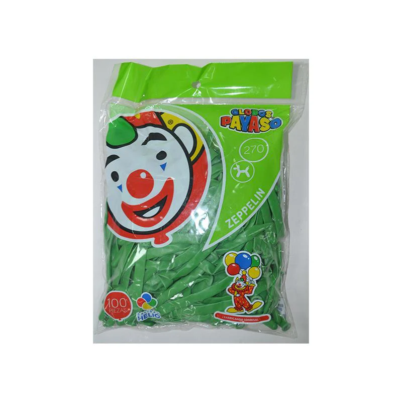270" PAYASO VERDE LIMA C/100PZS