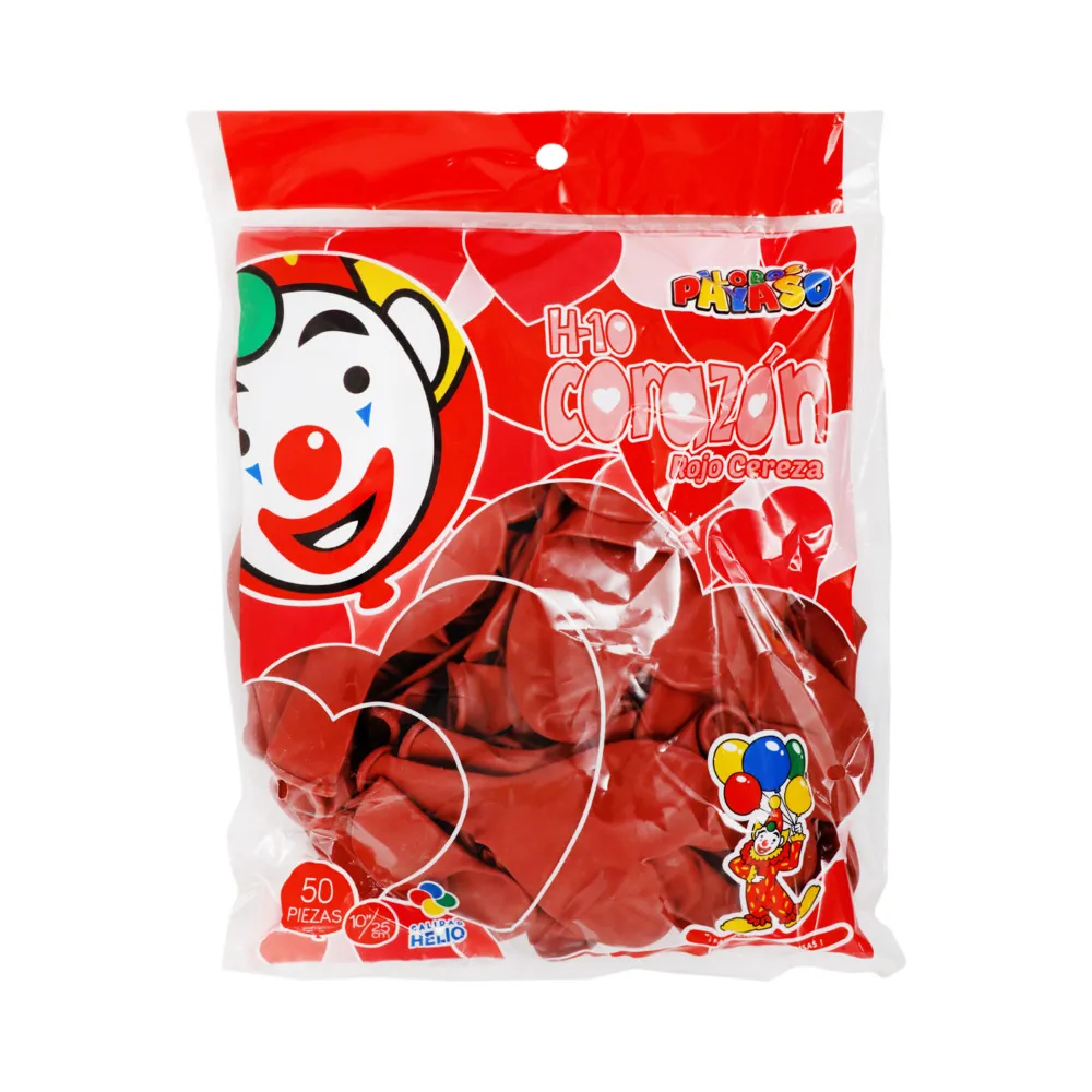 H-10 PAYASO CORAZON ROJO C/50PZS