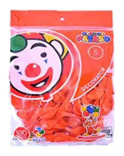 5" PAYASO NARANJA C/100PZS