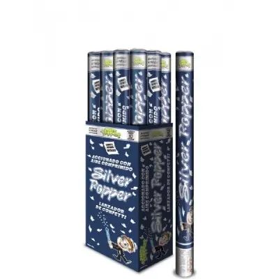 POPPER PARTY SILVER 60CM