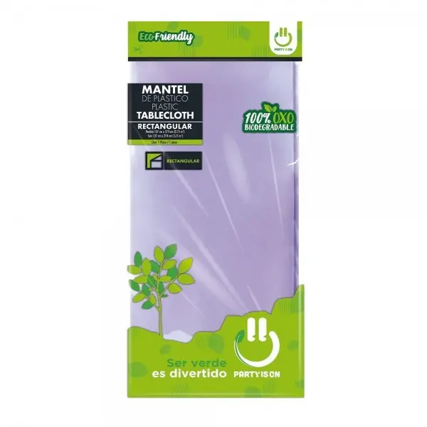 MANTEL PLASTICO PARTY IS ON LAVANDA RECTANGULAR