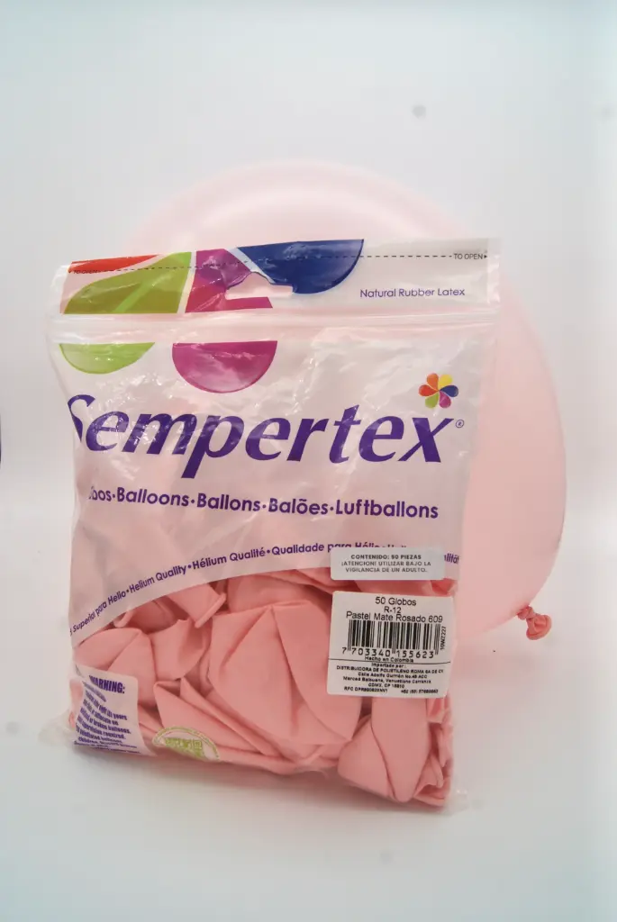 12" SEMPERTEX PASTEL MATE ROSADO C/50PZS