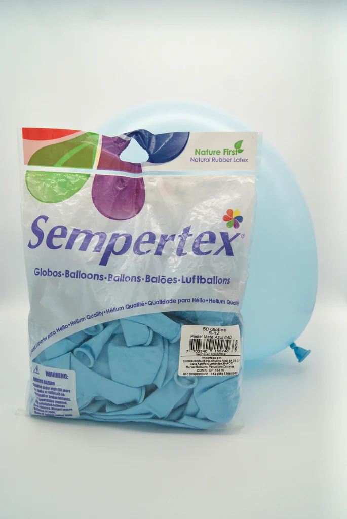 12" SEMPERTEX PASTEL MATE AZUL C/50PZS