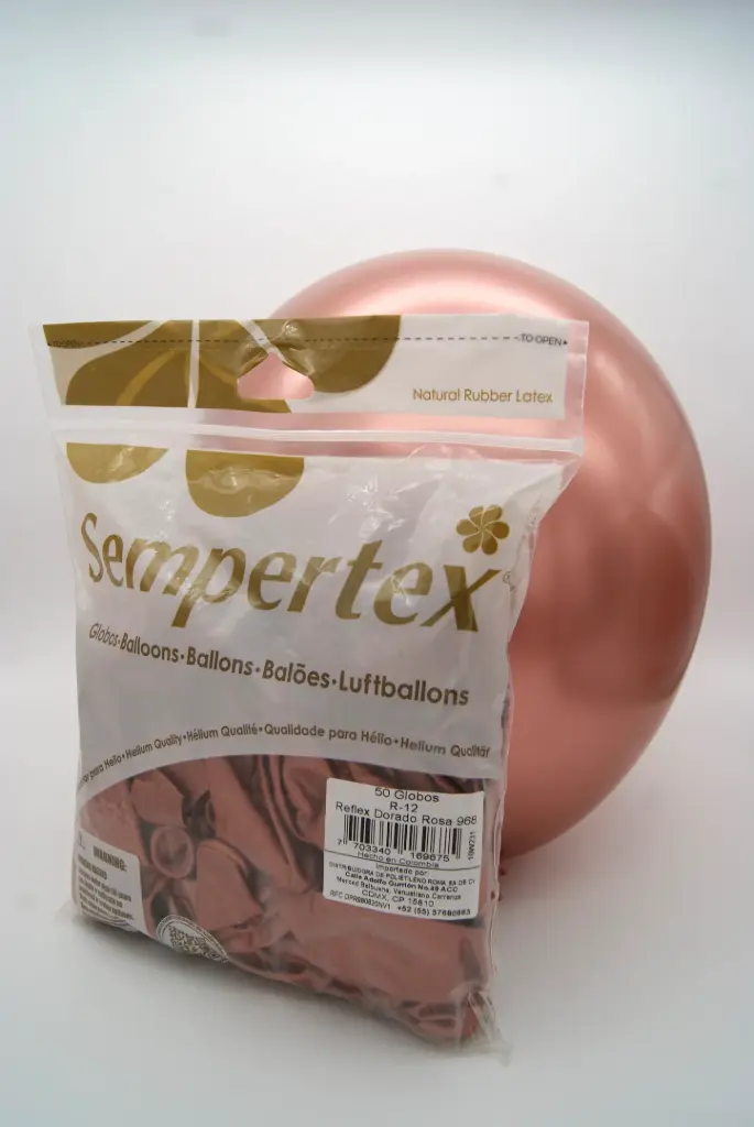 12" SEMPERTEX REFLEX DORADO ROSA C/50PZS 