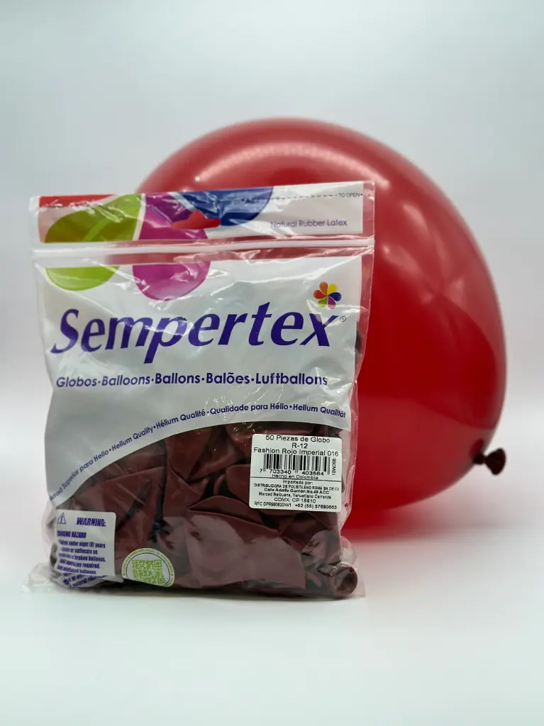 12" SEMPERTEX FASHION ROJO IMPERIAL C/50PZS