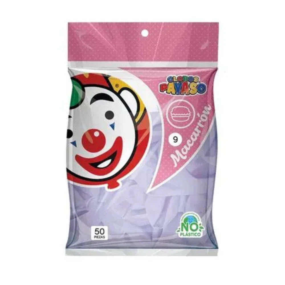 9" PAYASO MACARRON UVA C/50PZS