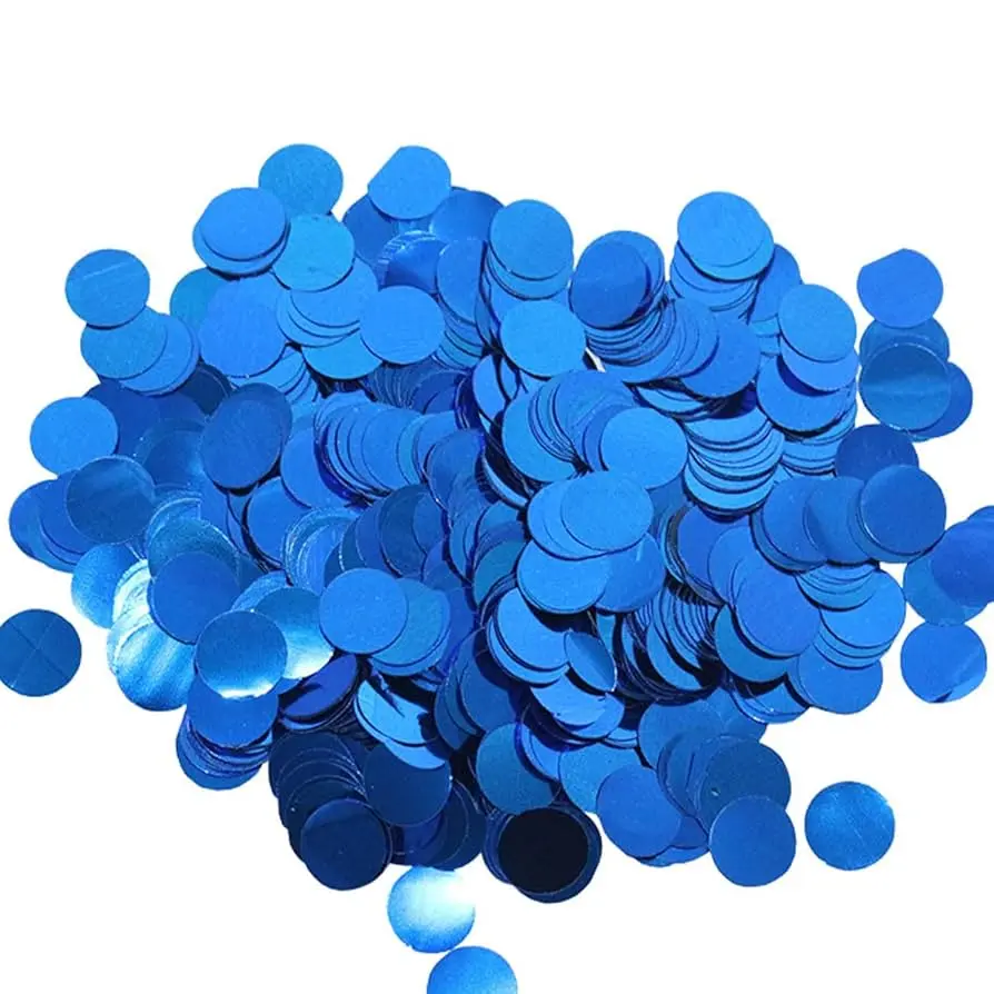 CONFETTI METALICO CIRCULAR AZUL REY