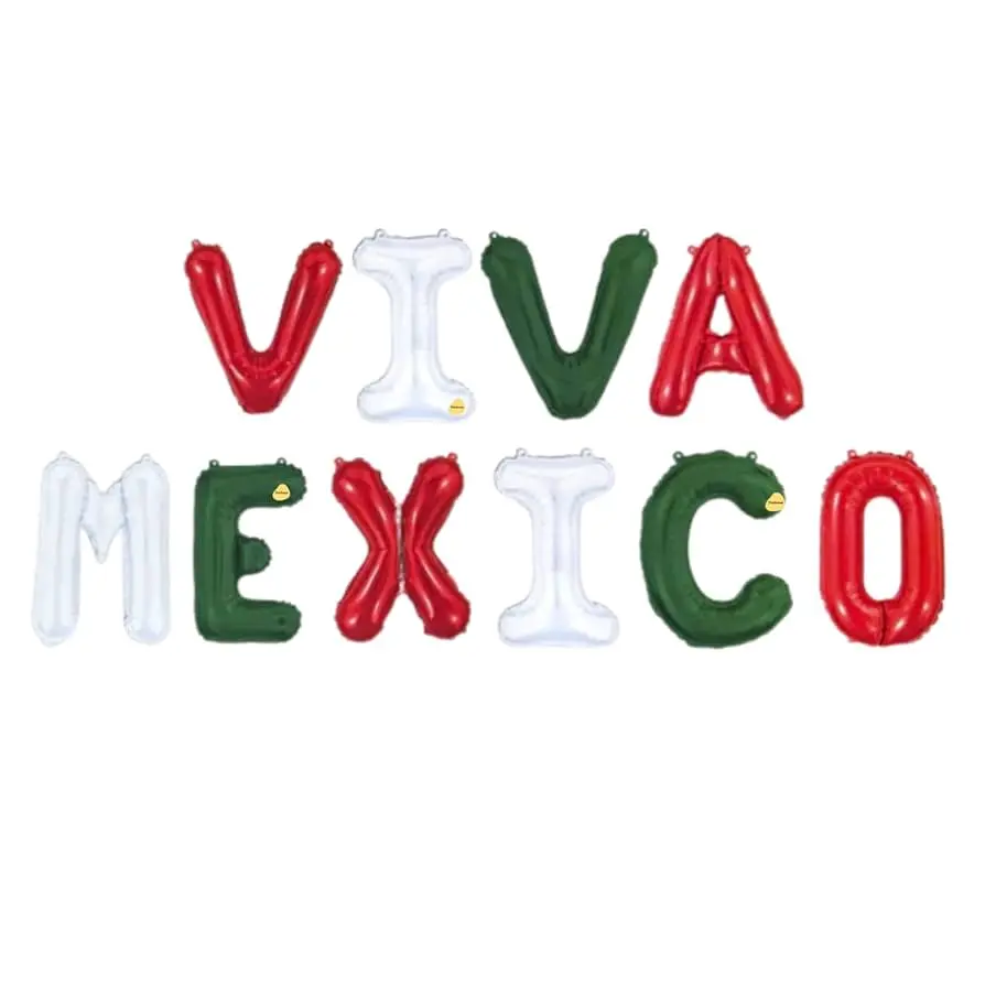 BANNER DE GLOBOS VIVA MEXICO