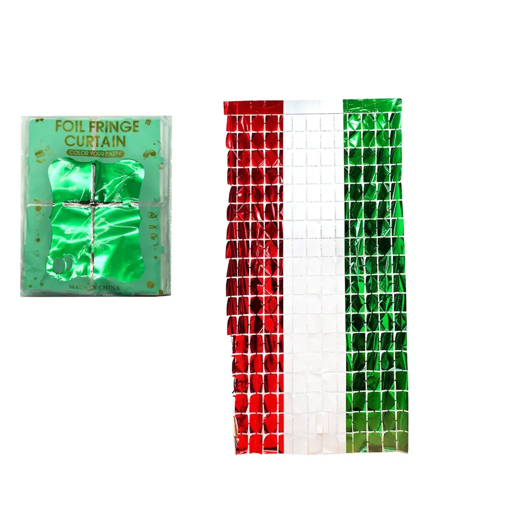 CORTINA METALICA CUADROS TRICOLOR