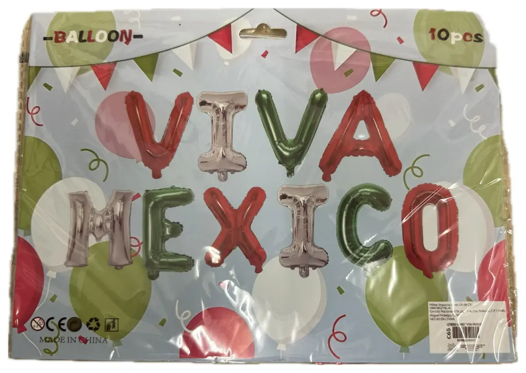 BANNER DE GLOBOS VIVA MEXICO