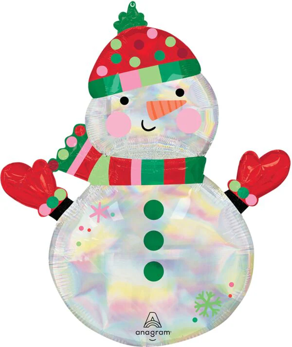SUPER SHAPE SHIMMERING IRIDESCENT SNOWMAN