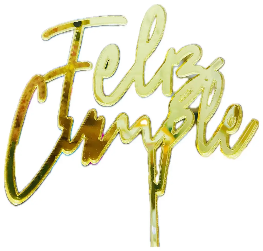 CAKE TOPPER FELIZ CUMPLE DORADO