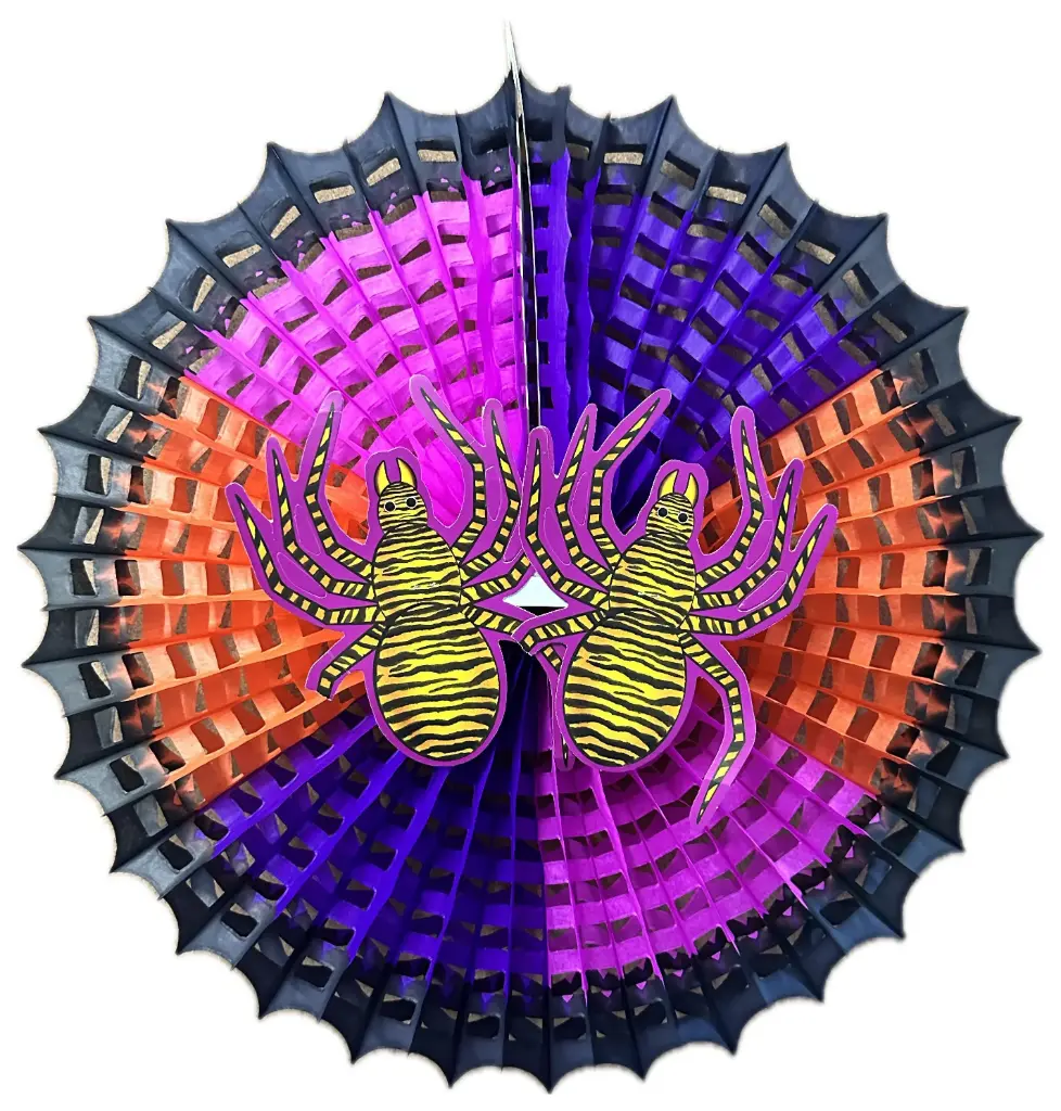 DECORACIÓN DE TELERAÑA AMARILLO Y NEGRO