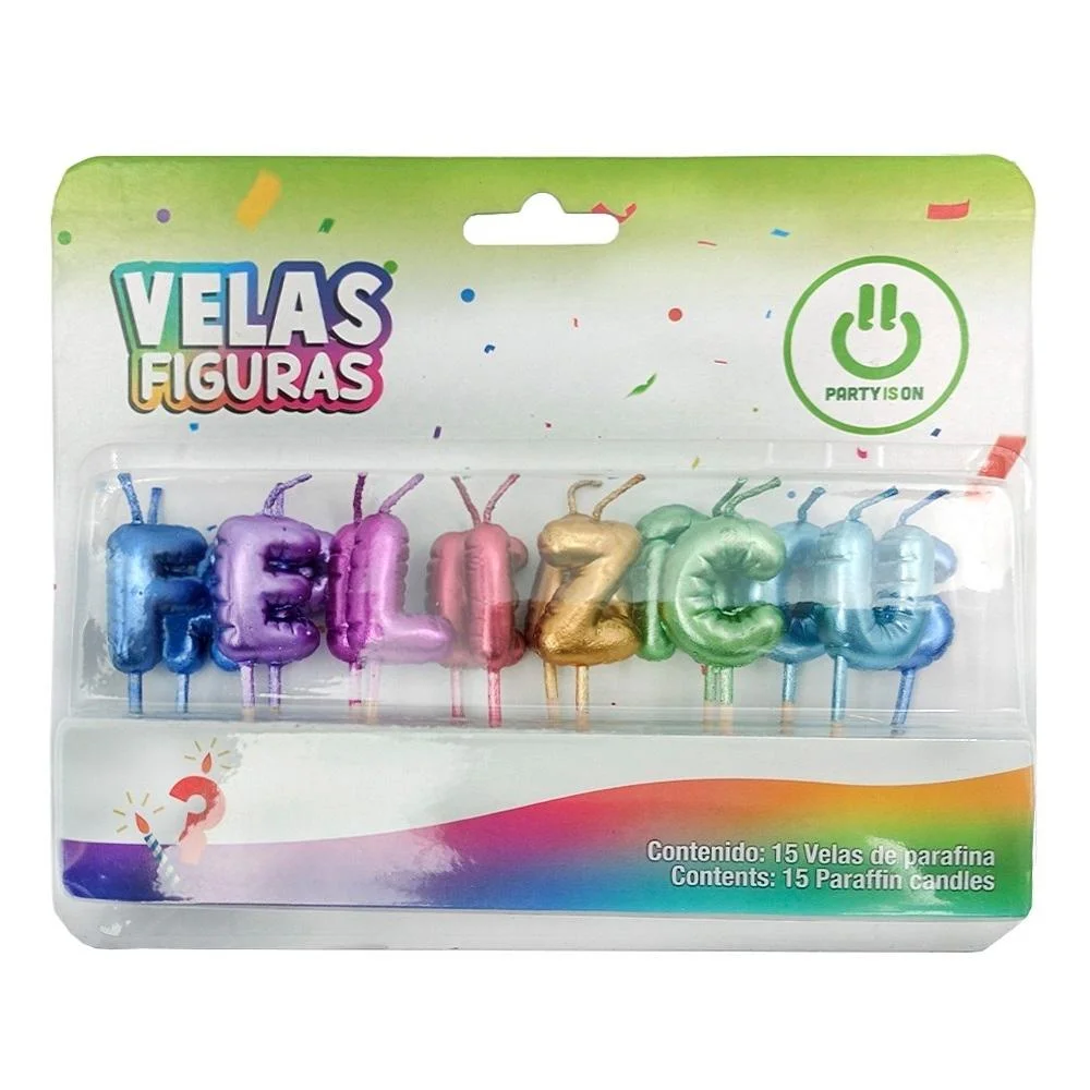 VELA FELIZ CUMPLEAÑOS MULTICOLOR