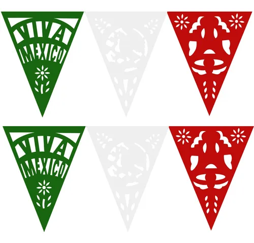 BANDERIN CRAQUELADO PLASTICO TRICOLOR 8 METROS