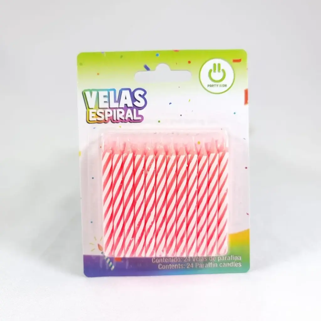 VELA ESPIRAL ROSA C/24PZS