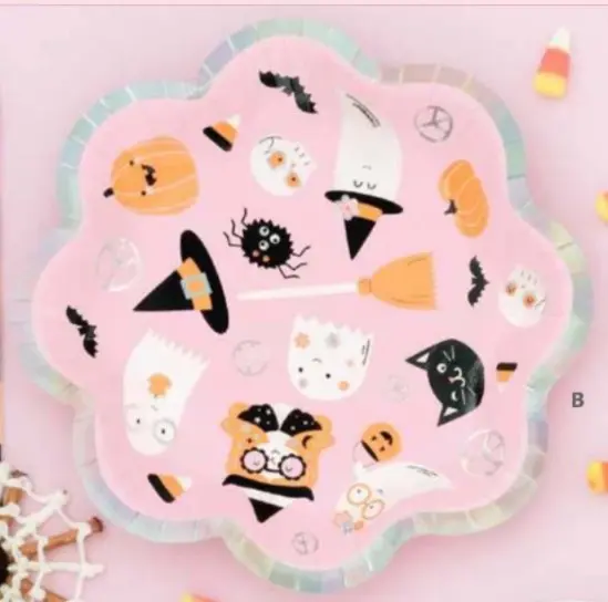 8" SCALLOPED EDGE PLATES WITH FOIL