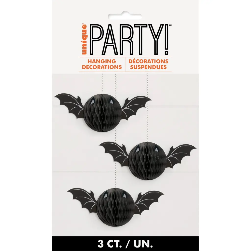 BAT HALLOWEEN HONEYCOMB HANGING DECORATIONS 