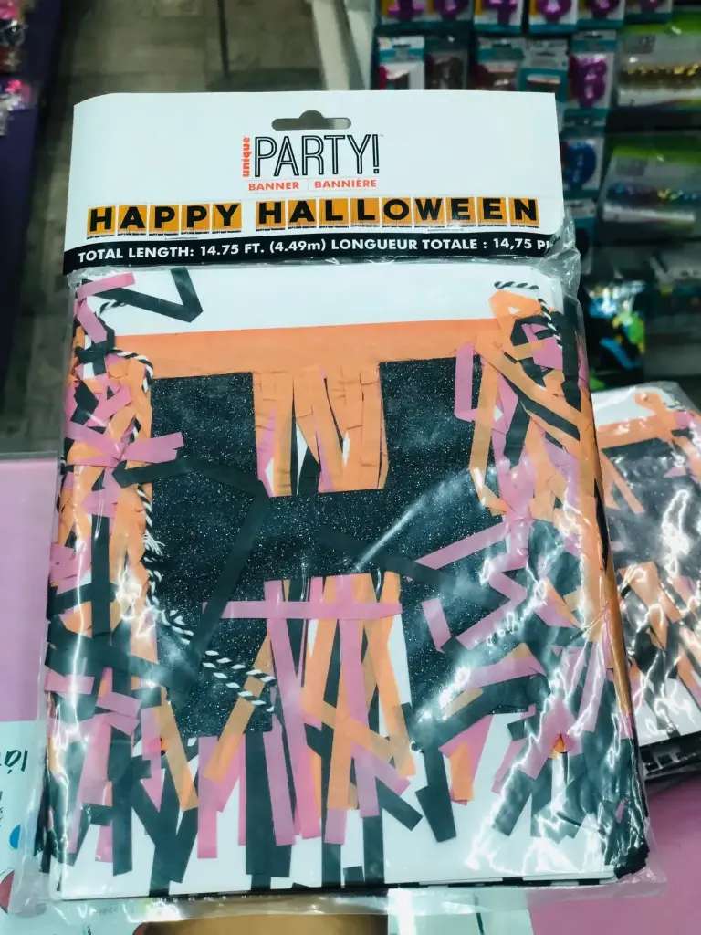 HAPPY HALLOWEEN TISSUE FRINGE BANNER