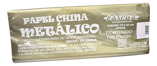 MARSOL PAPEL CHINA DORADO C/100PZS