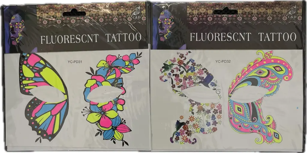 TATUAJE FLUORESCNT DE MARIPOSA