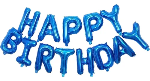 LETRERO HAPPY BIRTHDAY AZUL REY