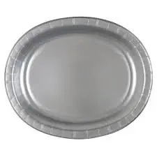 12" OVAL PLATES SILVER 8CT.