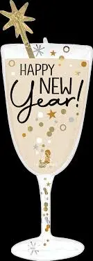 SUPER SHAPE BUBBLY NEW YEAR GLASS