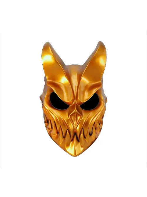 MASCARA CON LUZ DORADO TIPO CONEJO 