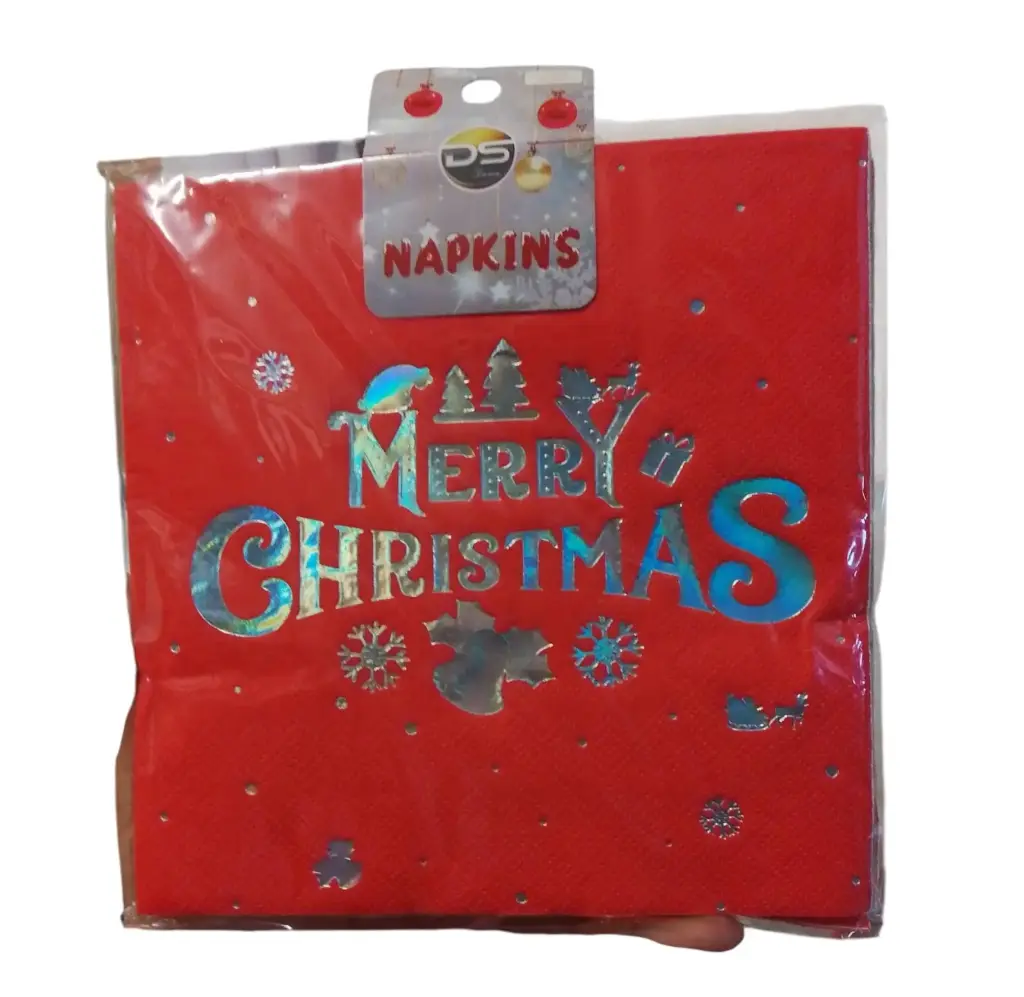 NAPKINS MERRY CHRISTMAS PLATA