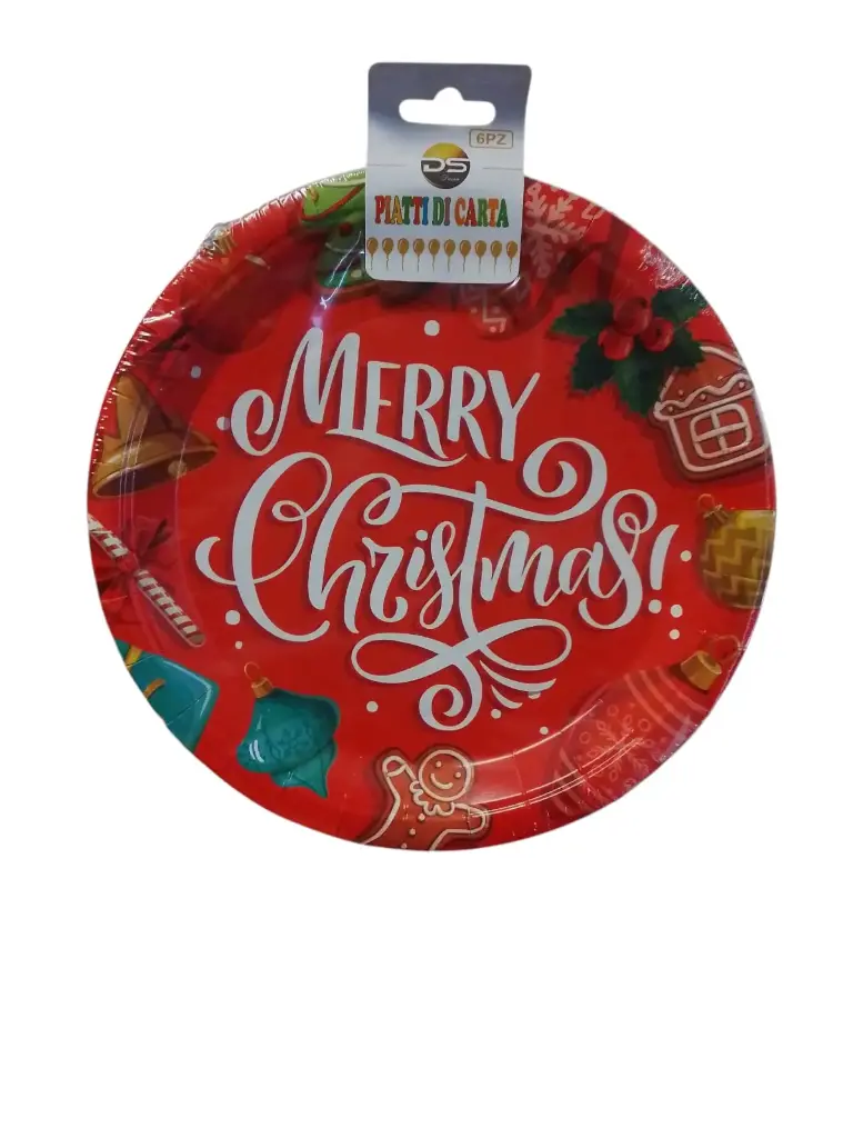 PLATO NAVIDEÑO MERRY CHRISTMAS BLANCO 