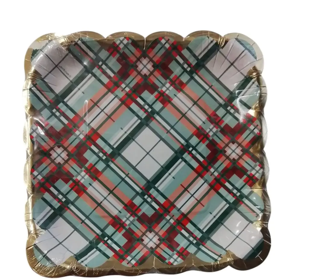 PAPER PLATES HOLLY DAYS CHRISTMAS