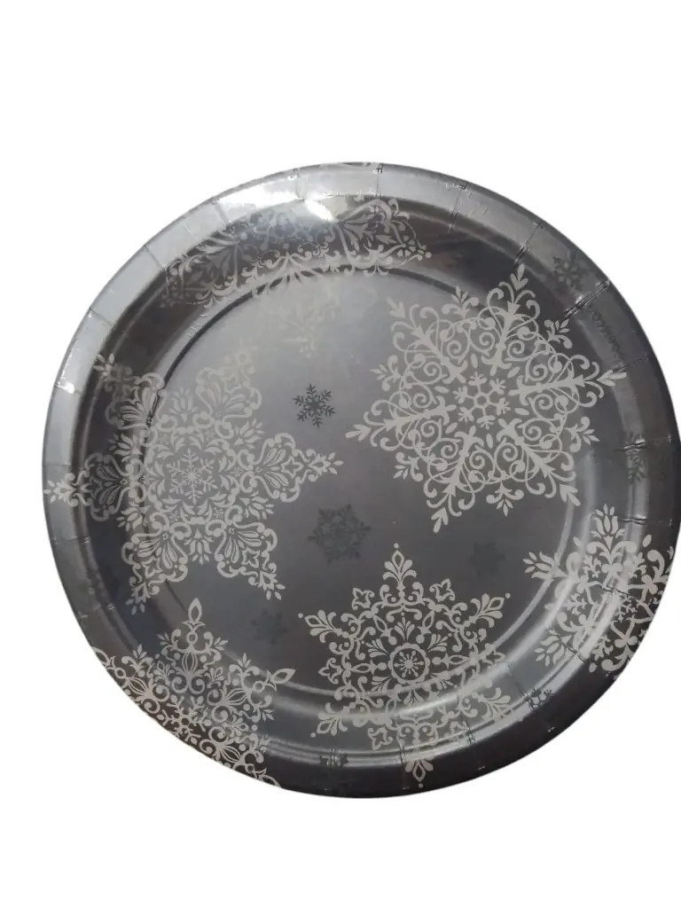 PLATO PASTELERO PLATA CON COPOS