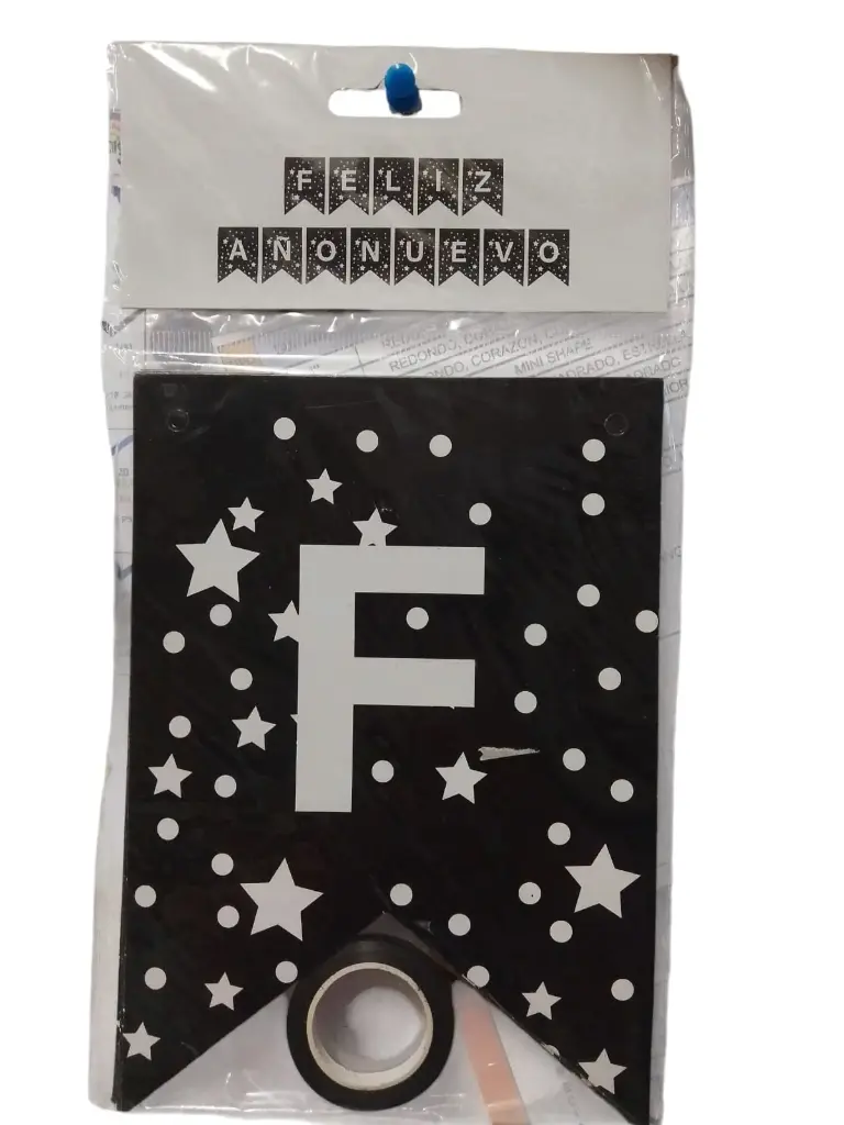 BANNER FELIZ AÑO NUEVO NEGRO CON BLANCO 