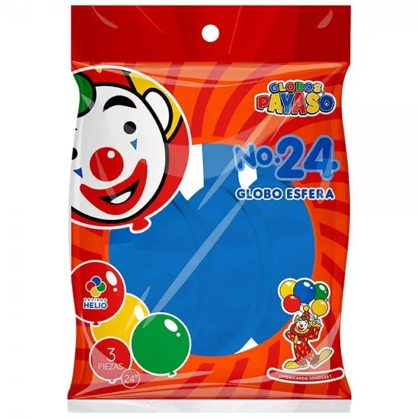 24" PAYASO AZUL ROYAL C/3PZS