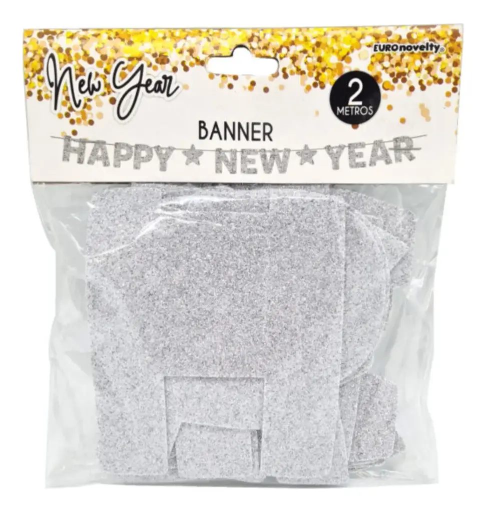 BANNER HAPPY NEW YEAR PLATA DE FOAMI 