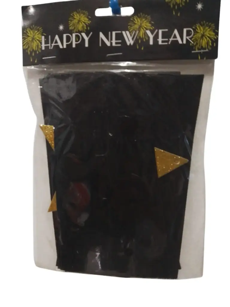 BANNER HAPPY NEW YEAR NEGRO ESCARCHADO