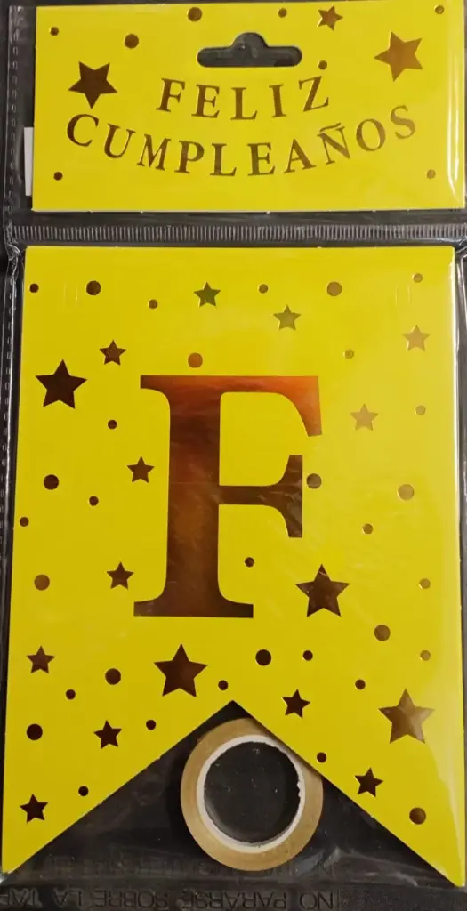 BANNER FELIZ CUMPLEAÑOS AMARILLO STAR