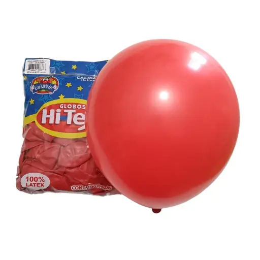 [76] 12" HI-TEX ROJO CARMIN C/100PZS